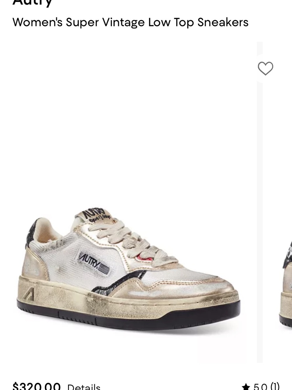 Autry Women's Super Vintage Low Top Sneakers in Metallic